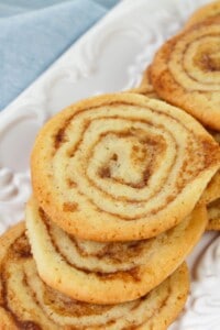 A basket of the finished cinnamon roll cookies.