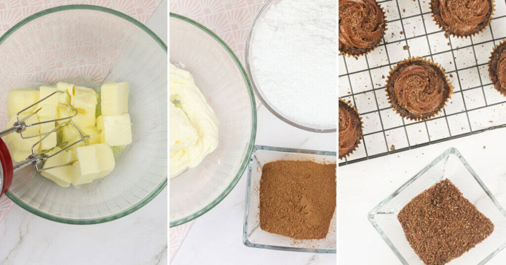 Making the mix and preparing the dessert.