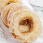 A stack of the lemon glazed biscuit donuts.