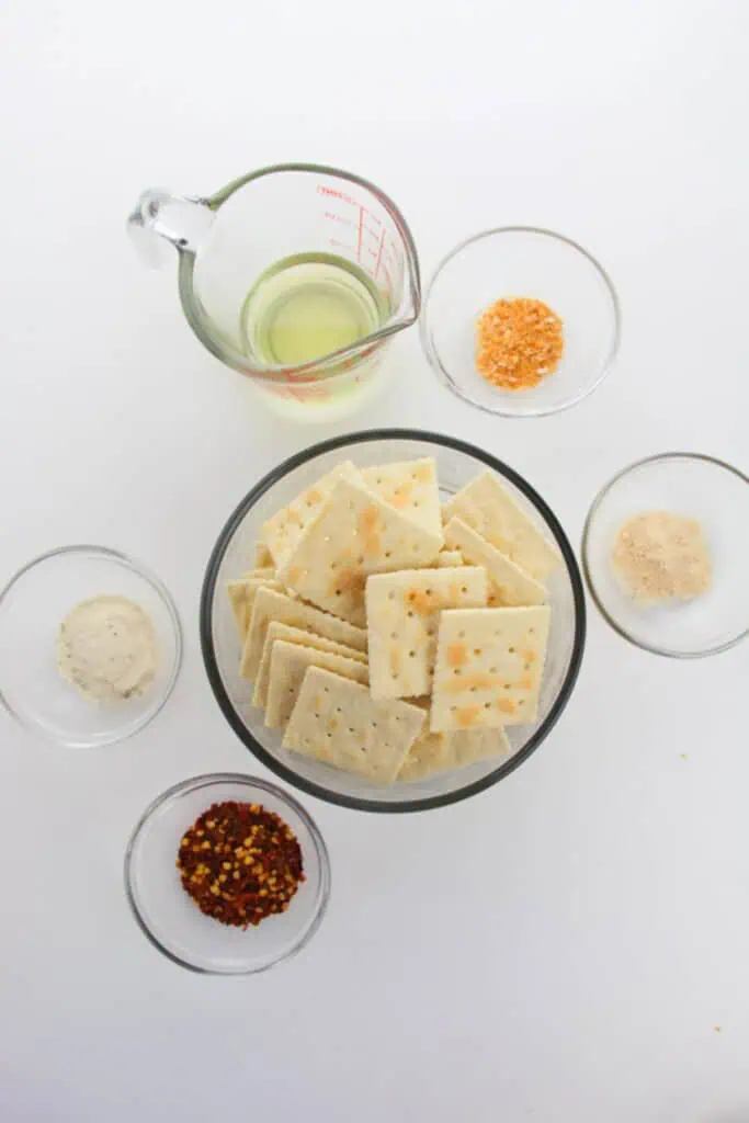 The spices and ingredients to make the snack.