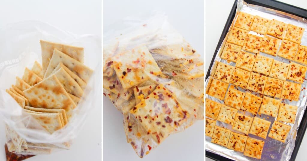 Baking and storing the spicy snack chips.