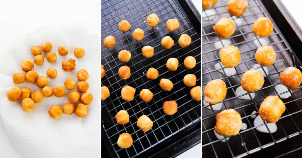 Baking and finishing the bite size treats.