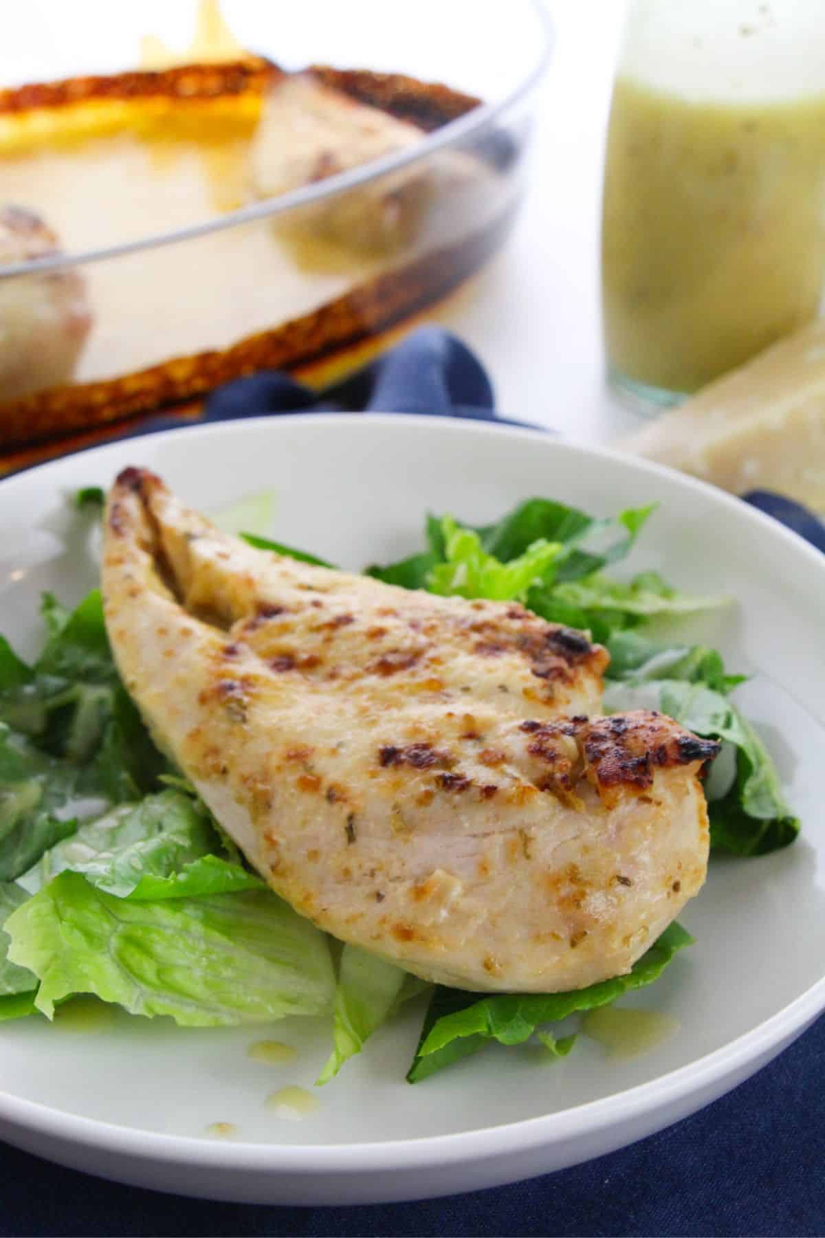 A slice of italian dressing chicken.