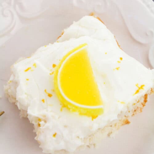 A slice of lemon sprite cake.