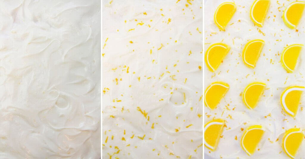 Mixing and decorating the cake.