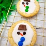 two melting snowman cookies.