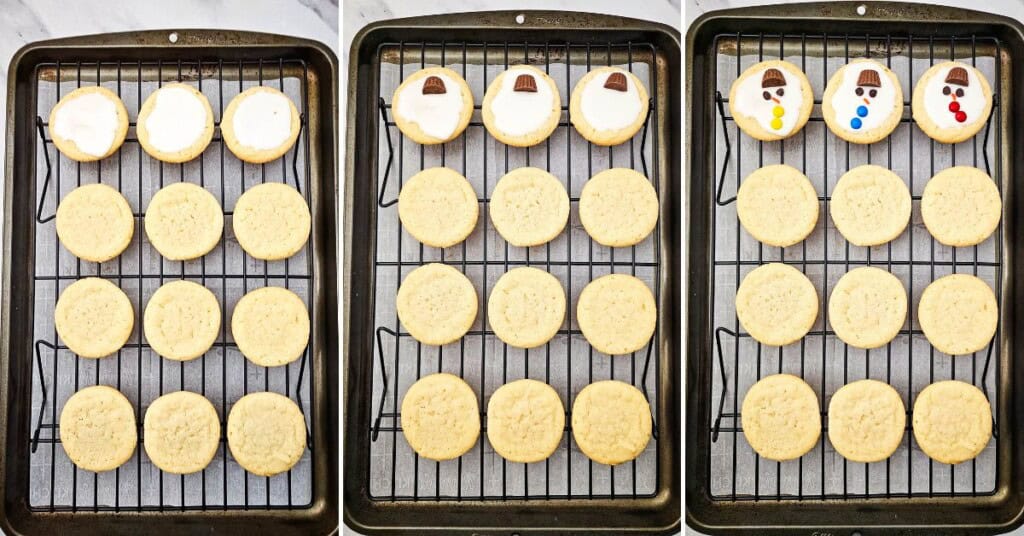 Laying out the baked treat to decorate.