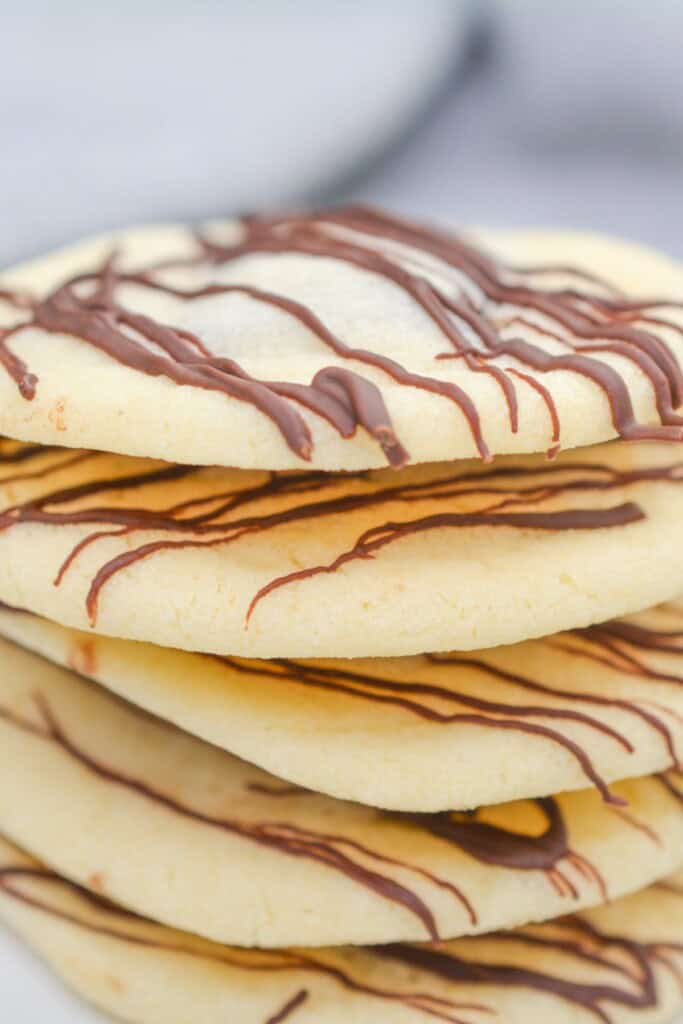 A stack of my mint chocolate andes cookies