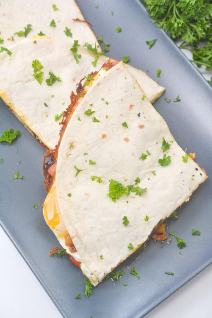 A piadina italian style flatbread wrap.